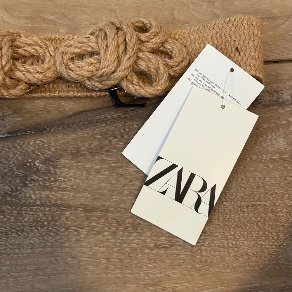 New! Zara Natural Woven Knot Belt - Picture 2 of 5